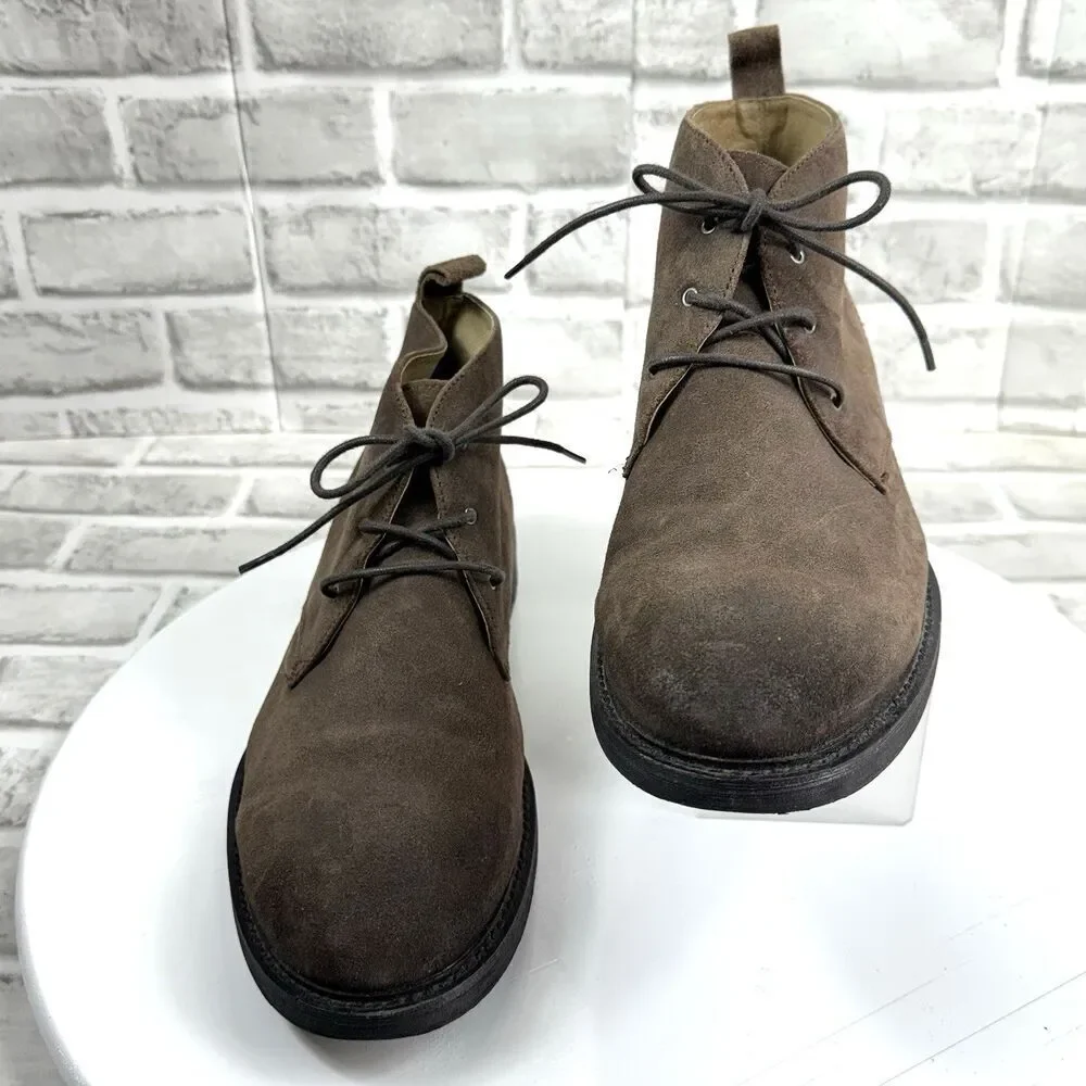 Banana Republic Men's Size 11.5 Brown Suede Distressed Chukka Ankle Boots